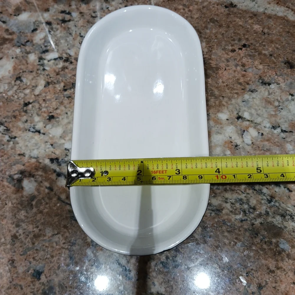 Ikea 2pc. Black & White Oblong Untensil/Soap Tray Set. #22147- 3.75in.x7.5in.